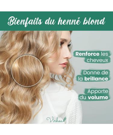 Henn Blond Naturel (100g) - Coloration V g tale Cheveux Blonds - Couleur Cheveux Blond clatante - Soin Capillaire Naturel - VIRHEA - Buy Online on GoSupps.com