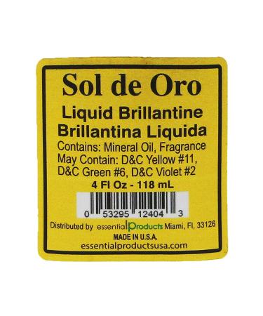 Sol de Oro Liquid Brillantine Clear 4 fl oz - White Brilliantine for Smooth, Shiny Hair - Buy Online on GoSupps.com