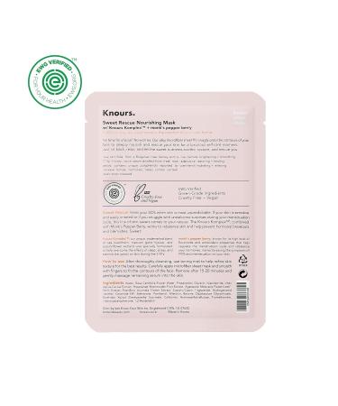 Knours Sweet Rescue Nourishing Mask - Rose Water Hydrating Sheet Mask (5 ct) | EWG Verified Clean Beauty - Buy Online on GoSupps.com