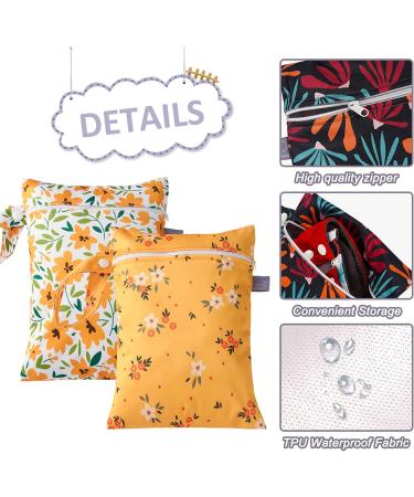 Maeau 2 Pack Wetbags for Cloth Diapers | Reusable & Washable Wet Bag for Baby Gym & Kindergarten - 18x25cm - Buy Online on GoSupps.com
