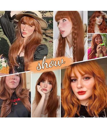 Faelbaty Long Curls Orange Pony Wig - Ombre Brown to Orange for Women | Natural Curly Wig for Party & Cosplay - Buy Online on GoSupps.com