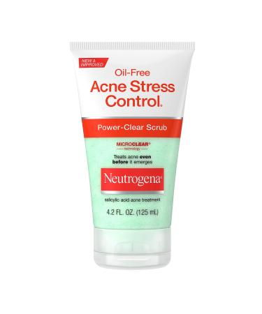Neutrogena Oil-Free Acne Stress Control Power-Clear Face Scrub Salicylic Acid Acne Treatment for Acne-Prone Skin 4.2 fl. oz