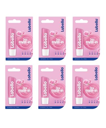 Labello Soft Rose Lip Balm Pack of 6