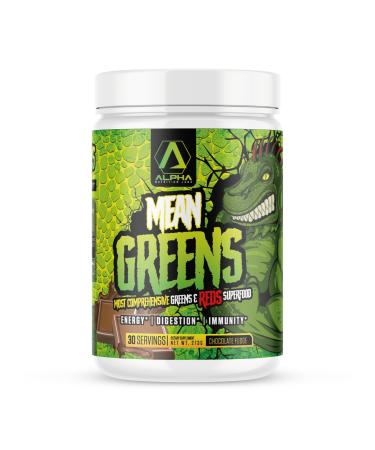 Mean Greens - Sports Greens + Reds Advanced Superfood Immunity and Gut Health | Cordyceps | Delicious Chocolate Fudge Flavor - 30 Servings Chocolate Fudge 1 Ounce (Pack of 1)