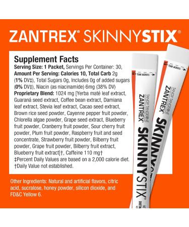 Zantrex SkinnyStix Energy Powder for Weight Loss | Appetite Suppressant & Mood Booster | 30 Tangerine Servings - Buy Online on GoSupps.com