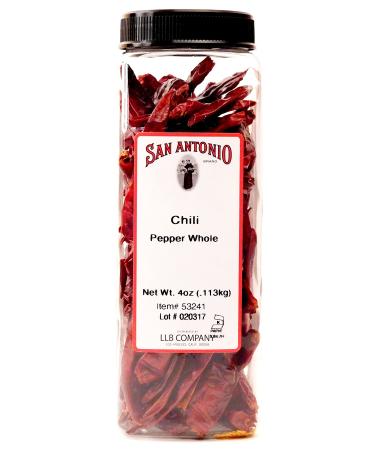 San Antonio Premium Dried Whole Red Chili Peppers Chile Pods, 4-Ounce