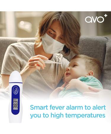 AVO+ Personal Digital Thermometer - Easy Temperature Checker for Adults Children Babies & Seniors | High/Low Alarm Fast Accurate Readings - Buy Online on GoSupps.com