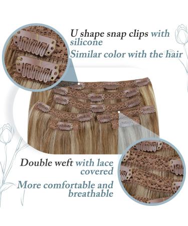 Buy Runature Real Hair Extensions Clip - 7PCs 120g Short Remy Hair - Dark Blonde & Gold Blonde #10P16 - Affordable Quality 30cm Extensions - Buy Online on GoSupps.com