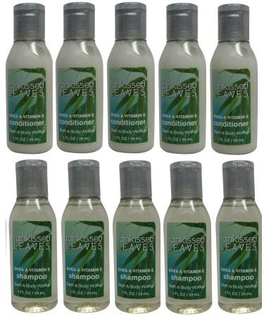 Lot of 10 New Rainkissed Leaves Travel Size Shampoo & Conditioner 1 oz