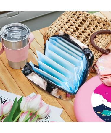 Christmas Puppy Dog Napkin Storage Bag | Portable Zippered Pouch for Teen Girls & Women - Buy Online on GoSupps.com