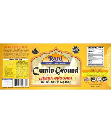 Rani Cumin (Jeera) Powder Spice 16oz (1lb) 454g PET Jar - All Natural, Vegan, Gluten-Friendly, NON-GMO - Indian Origin - 1lb Pack - Buy Online on GoSupps.com