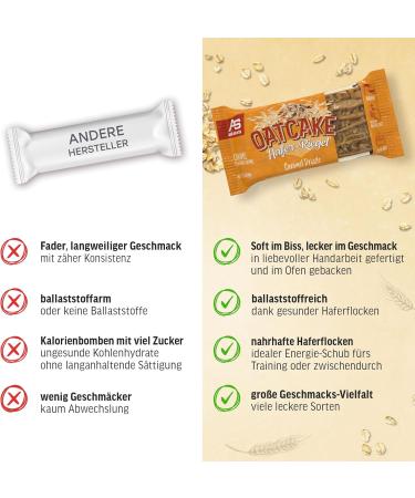 All Stars Oatcake Hafer Bar - Caramel Drizzle (12 x 80g) | Energy & Meal Replacement Oat Bar with High-Quality Carbohydrates - Buy Online on GoSupps.com