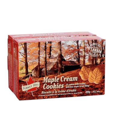 Turkey Hill Sugarbush 100% Pure Canadian Premium Maple Syrup Cream Filled Cookies - All-Natural Maple Leaf Shape Delicious Cookies (2 Pack Cream Cookies) Maple 2 g (Pack of 2)