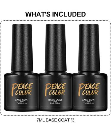 PEACECOLOR 3 x 7ml Base Coat for Gel Nail Polish Soak Offer U V LED Gel Nail Poslih Base Coat Nail Art Supplies Strong Adhesion Long Lasting Manicures A3 - Buy Online on GoSupps.com