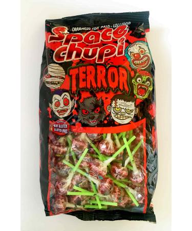 Space Chupi Terror Caramel with stick bag 100 units 950 g