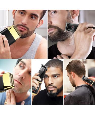 Professional Men's Hair Trimmer and Foil Shaver Kit | Cordless Clippers with LCD Display | Black Gold Zero Gapped Hair Trimmer | Perfect Gifts for Men - Buy Online on GoSupps.com