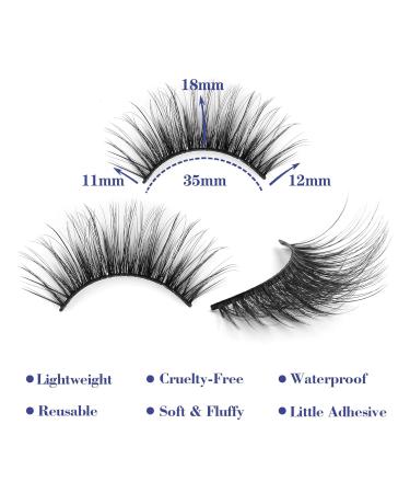 20 Pairs Manga False Eyelashes - Wispy Dramatic Volume & Cat Eye Strip Lashes | Handmade Natural Look - Mixed Pack of 5 - Buy Online on GoSupps.com