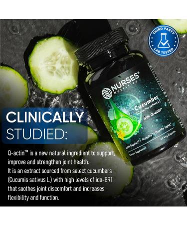 Premium Cucumber Supplement with Q Actin Joint Support & Recovery 60 Capsules Vegan Gluten Free & Clinically Studied 2 Month Supply - Buy Online on GoSupps.com