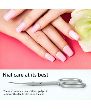 Eagerbeauty Stainless Steel Cuticle Scissors - Curved Blade Small Scissors for Nails, Eyebrows, Eyelashes, Dry Skin - Nail Trimming Tool - Buy Online on GoSupps.com