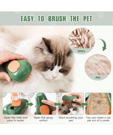 Steamy Cat Brush 3 in 1 Electric Grooming Brush with Wash-free Essence - Green - Buy Online on GoSupps.com