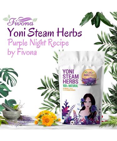 Fivona Yoni Steam Herbs - 100% Pure Natural Herbal Blend for Yoni Detox & Cleansing - Purple Night Recipe - PH Balance, Revitalizing V Steam - 1.76 oz - Buy Online on GoSupps.com