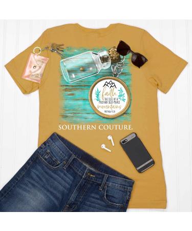 Size of a Mustard Seed Mustard Yellow Cotton Fabric Novelty T-Shirt - Yellow - Medium - Buy Online on GoSupps.com