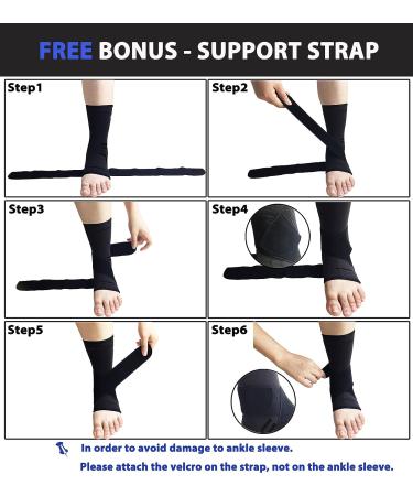 Gonicc Professional Foot Sleeve Pair (2 Pcs) - Compression Wrap Support for Stability, Ligament Protection, and Improved Circulation - Ankle Brace for Volleyball and Sports - Black, Medium - Buy Online on GoSupps.com