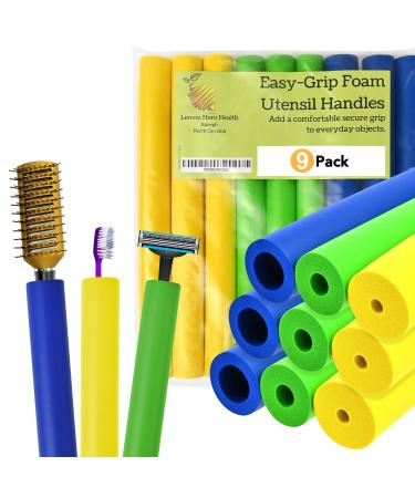 Foam Tubing Grips to Make Built Up Utensils Handles. (9 Pack Size Assortment + 2 Extra Pen or Pencil Grips) - Create Your Own Built Up Handle Utensils and Adaptive Utensils for Arthritis
