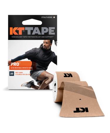 KT Tape PRO 10inch PreCut Strips Stealth Beige - Precut Tape