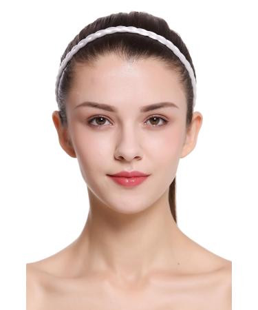 WIG ME UP CXT-009-138 Braided Headband - 1cm Narrow White Costume Hairband for Traditional Styles - Buy Online on GoSupps.com