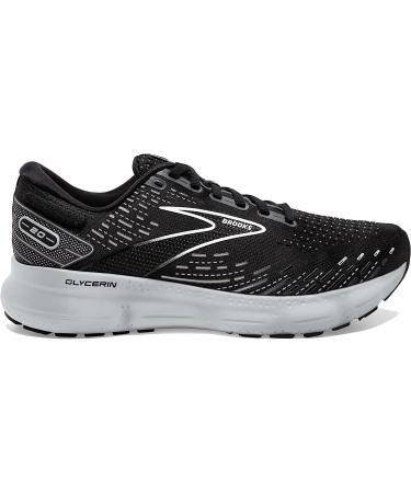 Brooks Men's Glycerin 20 Running Shoe 9.5 Black/White/Alloy - Buy Online on GoSupps.com