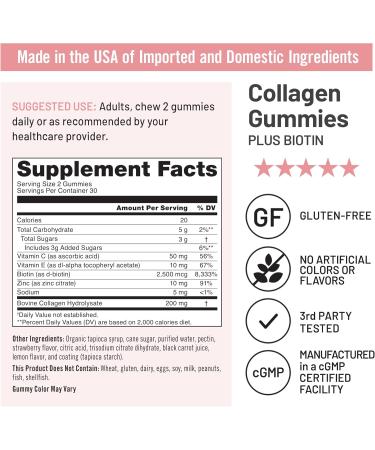 NatureWise 1 Collagen Gummies - Hydrolyzed Collagen + Biotin - 60 Count 30-Day Supply + 1 Flaxseed Oil 1200mg - Organic Cold Pressed - 30 Softgels 30-Day Supply  - Buy Online on GoSupps.com
