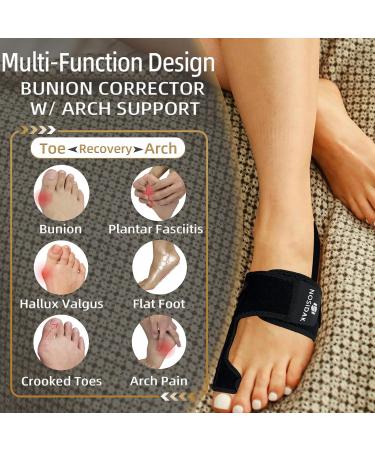 Buy Bunion Corrector with Arch Support - Relief for Plantar Fasciitis Hallux Valgus and Flat Feet | Adjustable Big Toe Straightener for Men & Women - Buy Online on GoSupps.com