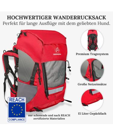 Premium Hiking Paw Trekking Backpack - Adjustable Dog Carrier Bag for Up to 5kg - Red Size S | Ideal for Hiking Adventures - Buy Online on GoSupps.com