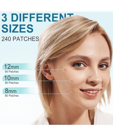 L otFancy Acne Patches 240 Count - Hydrocolloid Pimple Patches for Face - 3 Sizes for Blemishes & Spots - Skin Acne Dots Treatment - Buy Online on GoSupps.com