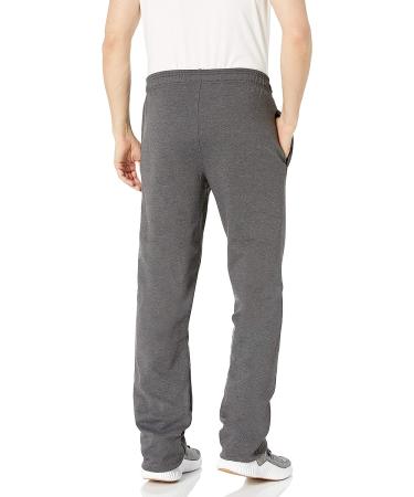 Champion Men's Powerblend Fleece Sweatpants | Open Bottom | Granite Heather | C Patch Logo | Regular & Big & Tall Sizes - Buy Online on GoSupps.com