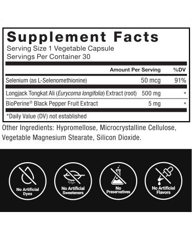 Buy FORCE FACTOR Longjack Tongkat Ali 500mg - Boost Male Energy & Vitality Support Muscle Strength | 30 Capsules with BioPerine for Optimal Absorption - Buy Online on GoSupps.com