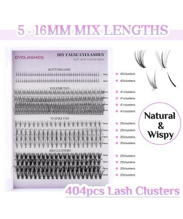 Premium D Curl Lash Clusters - Volume Fan & 20D Multi-Type Eyelash Extensions | DIY Spiky Wispy Natural Lashes for Stunning Looks - Buy Online on GoSupps.com