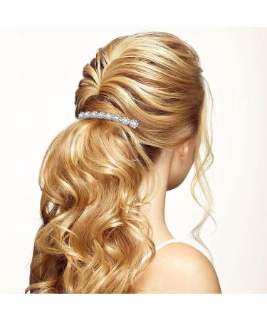 Geosar 4-Piece Alloy Rhinestone Hair Combs - Crystal Flower Bridal Accessories for Women - Wedding Hair Clips - Buy Online on GoSupps.com