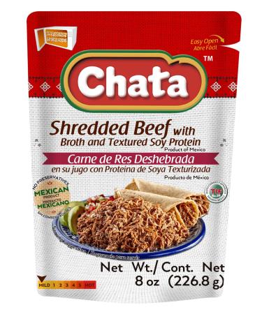 Chata Shredded Beef Pouch | Practical & Savory Shredded Beef | Ready-to-Eat | No Preservatives | 8 Ounce (Pack of 1) Shredded Beef 8 Ounce (Pack of 1)