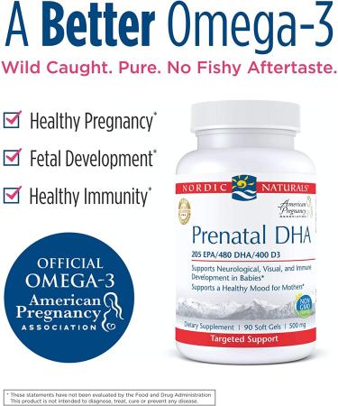 Nordic Naturals Prenatal DHA 500 mg - Unflavored Soft Gels, 90 Count - Buy Online on GoSupps.com