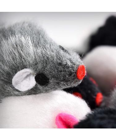 Penn-Plax Play Fur Mice Cat Toys | 12 Pack with Rattling Sounds | Black and White Variety Pack - CAT531 - Buy Online on GoSupps.com