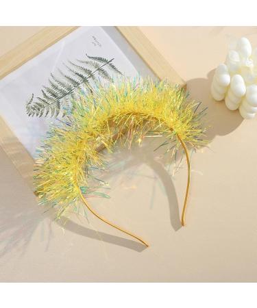 amangul Cute Hairband with Colorful Tinsel Perfect for Parties Stage Performences Eye-catching Party Headband Birthday HeadWear(White) - Buy Online on GoSupps.com