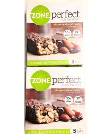ZonePerfect Chocolate Almond Raisin Nutrition Bars - 5 Count  Pack of 2