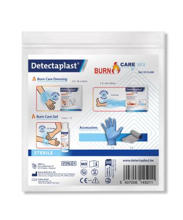 DetectaPlast incineration kit with fire wound compress fire and wound gel bandages gloves - sterile hydrogel compresses & fire ointment for burns - brandy set burn kit medium - Buy Online on GoSupps.com