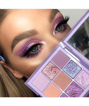 9 Colors Eyeshadow Makeup Set Long Lasting Eye Shadow Purple Box Makeup (C One Size) - Buy Online on GoSupps.com