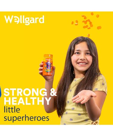 Wellgard Vegan Kids Multivitamin Gummies Chewable Childrens Multivitamins Kids Vitamins Multivitamins 60 Gummies Orange Flavour Kids Gummies - Buy Online on GoSupps.com
