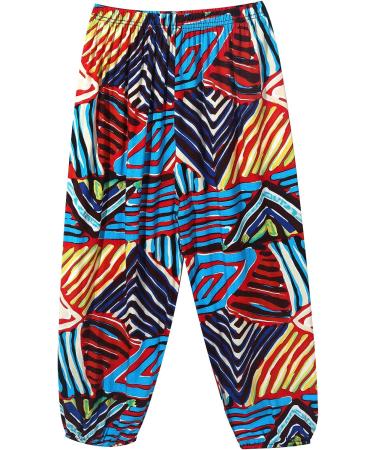 TiaoBug Kids Smocked Bohemian Harem Pants Floral Print - Size 8 - Buy Online on GoSupps.com