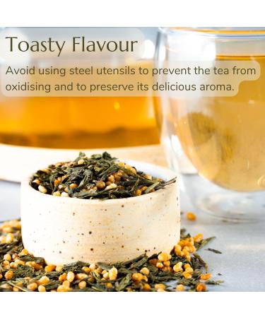 Anna's Teapot Organic Genmaicha Green Tea - Authentic Japanese Loose Leaf Tea with Roasted Rice in a Resealable Bag - 100g - Buy Online on GoSupps.com