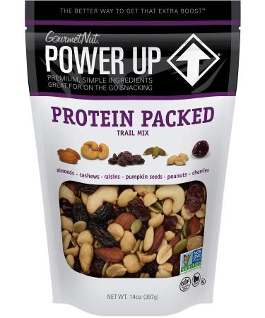 Power Up Trail Mix, Protein Packed, Non-GMO, Vegan, Gluten Free, Keto-Friendly, Paleo-Friendly, No Artificial Ingredients, 14oz Bag (Pack of 6) Protein Packed 14 Ounce (Pack of 6)